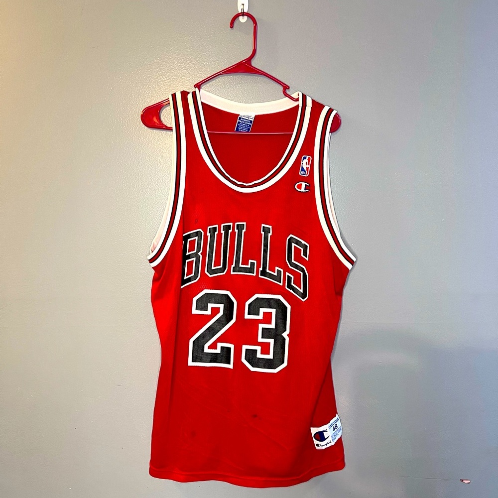 100% Authentic Michael Jordan Vintage Champion Bulls Jersey 48 XL pro cut